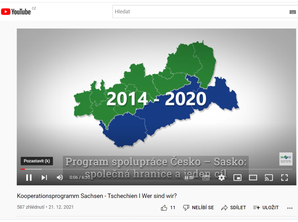 Film o výsledcích Programu spolupráce Česko — Sasko 2014–2020